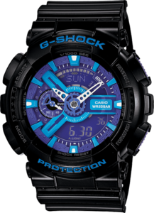 Часы Casio G-shock 110RG (Черные/Голубой)